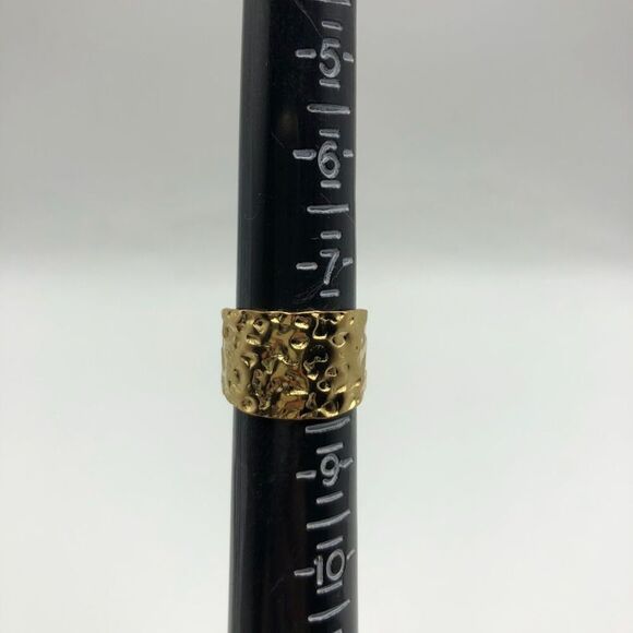 18K Gold Plated Women’s Textured Finger Ring | Open Back | Everyday Waterproof - Picture 9 of 10